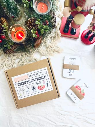 Slovensko-anglické kom. kartičky s real obrázkami,