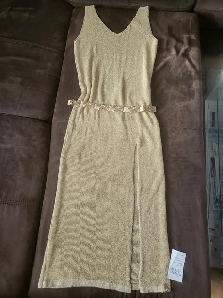 Zlaté pletené šaty, m