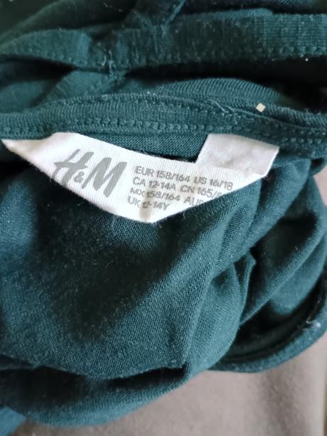 Len raz oblečené tričko hm 158-164, h&m,158