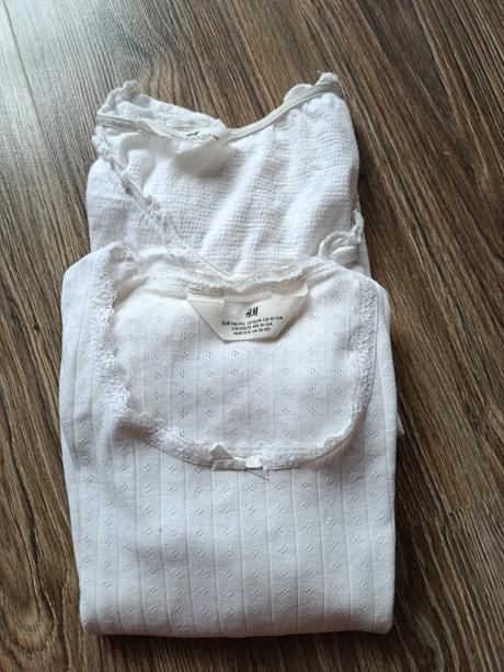 Balíček dvoch bielych tričiek, h&m,134