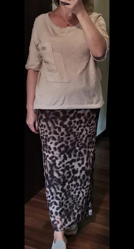 Úzka sukňa leopard, s