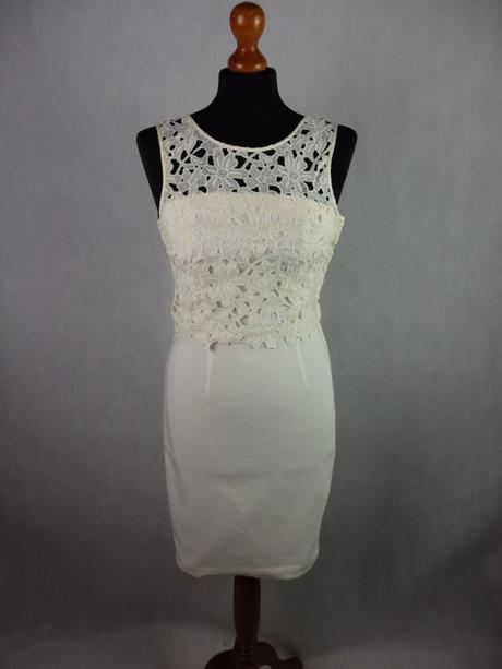 Kvalitné biele spoločenské šaty, h&m,xs