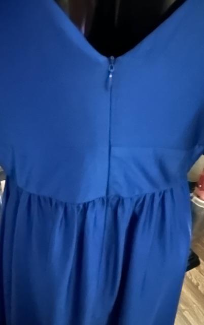 Slávnostné modré maxi šaty, l / m