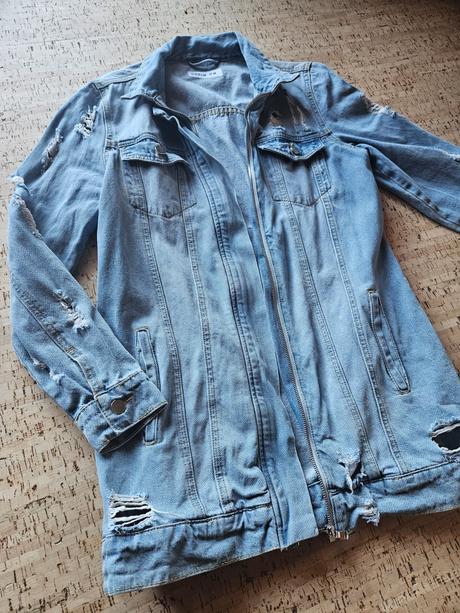 Ruflova bunda, denim,s