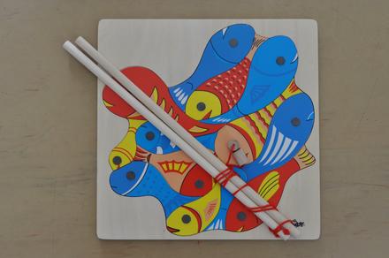 Drevená magnetick hra chytanie rybiek,