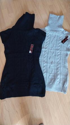 Sedy a cierny sveter s visackou xl/xxl, xl / xxl