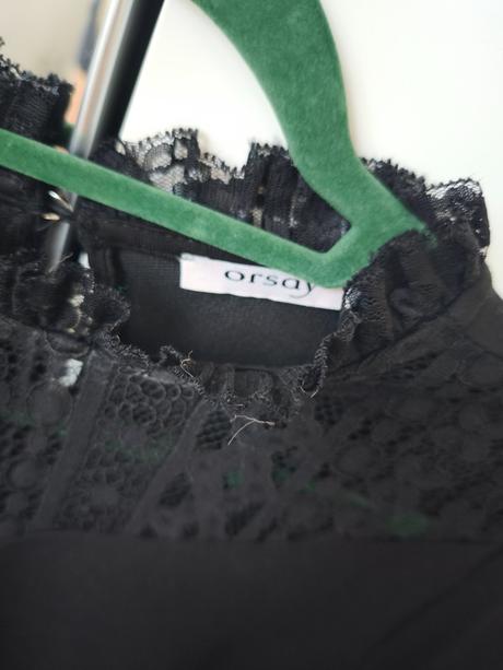 Čierne čipkované tričko orsay xl, orsay,xl