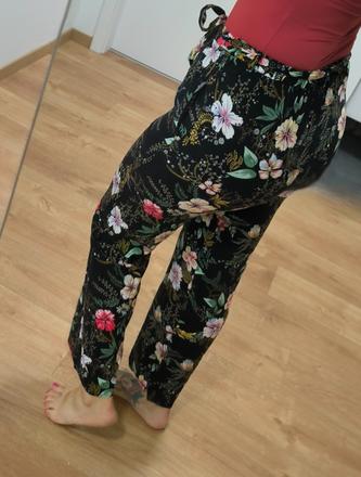 Amisu kvetinové ľahké nohavice, amisu,m