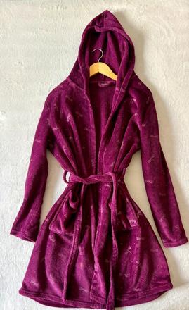 Dámsky bordový župan s kapucňou, s