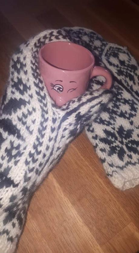 Pletené rukavice s nórsky vzorom, l