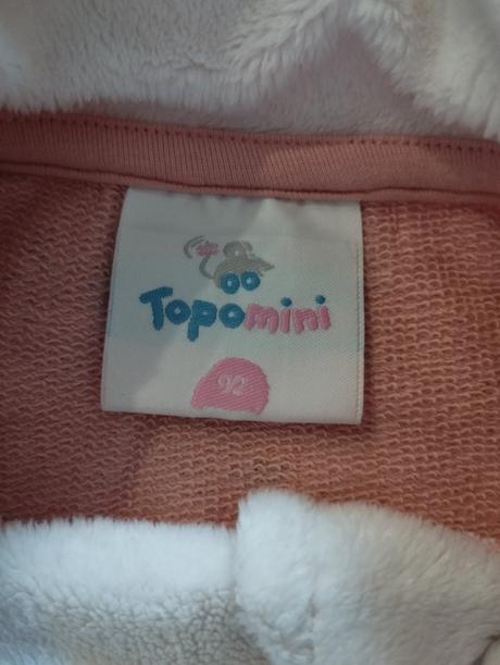 Ružová mikina s kožušinkou topomini, topomini,92