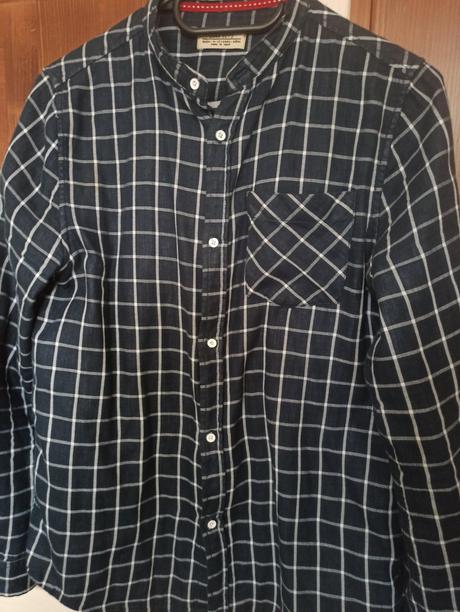 Štýlová košeľa bez límca, zara,152