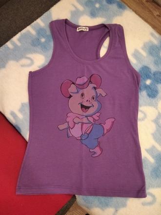 Tričko na ramienka s prasiatkom, m