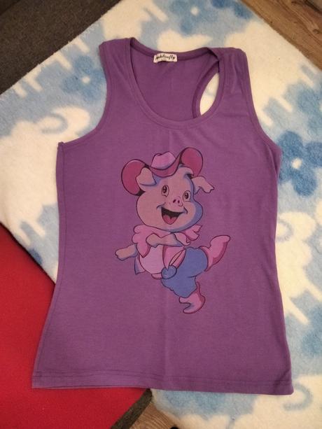 Tričko na ramienka s prasiatkom, m