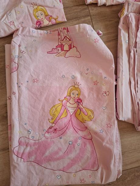 Zavesy a plachta na postel s princeznami 4ks, šírka (cm): 130,dĺžka (cm): 190