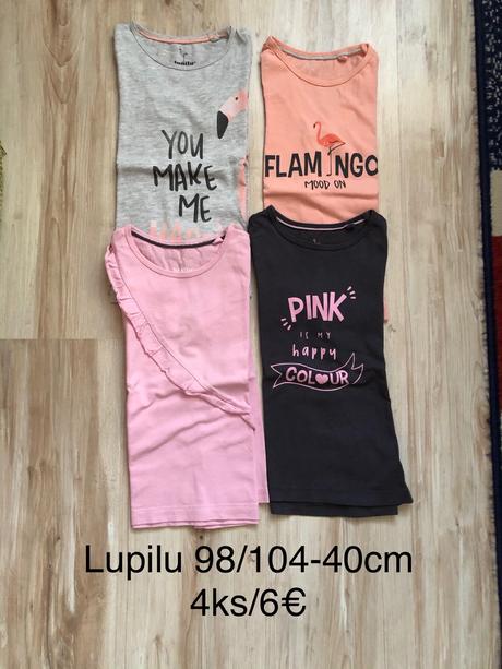 Trička lupilu - dlhý rukáv 98/104-4 ks, lupilu,98