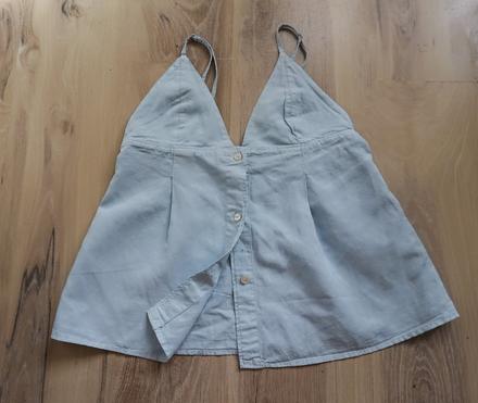 Mäkkučký ľanový riflový top zara, zara,s