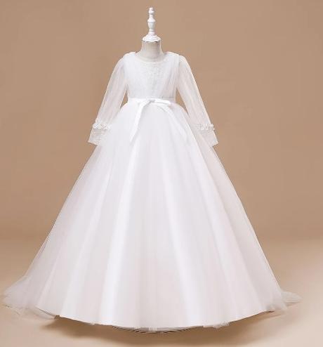 Šaty prijimanie krst svadba honosne s vleckou, 128 - 158