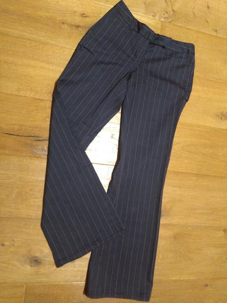 H&m - damske pruzkovane nohavice modre, h&m,36