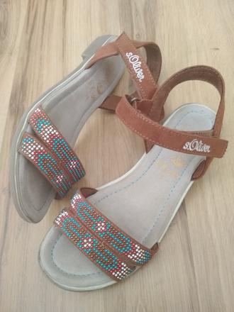 Sandálky kožené, s.oliver,34