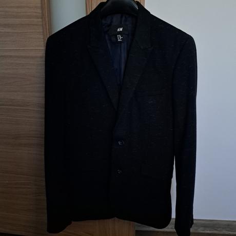 Tmavomodré športovo elegantné sako s/m, h&m,50