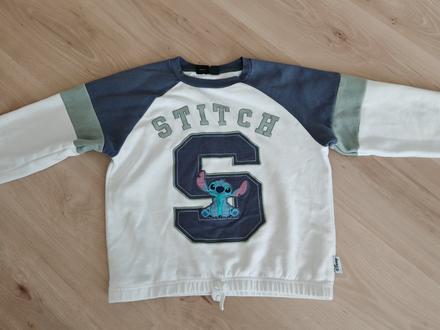 Biela mikina stich 140 -152, bavlna,