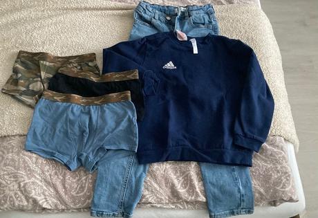 Chlapčenská mikina, rifle, boxerky, adidas,128