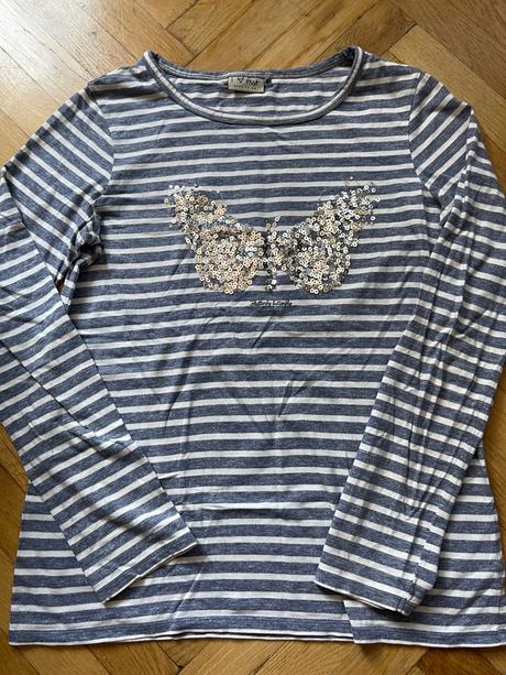 Pásikave tričko s ligotavým motýlom, next,164