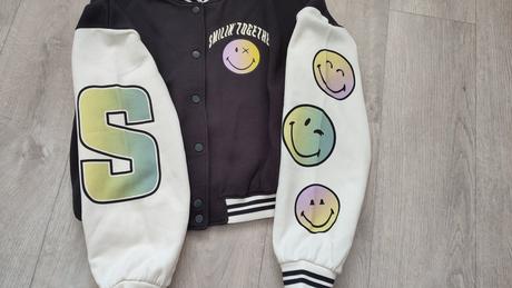 Bejzbalová bunda smiley world, h&m,146