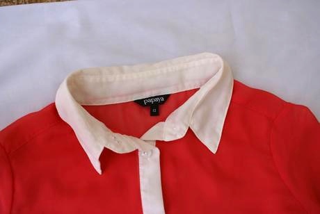 Transparentná blúzka, papaya,l