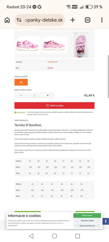 Ef barefoot 28 raz obute macicky, 28