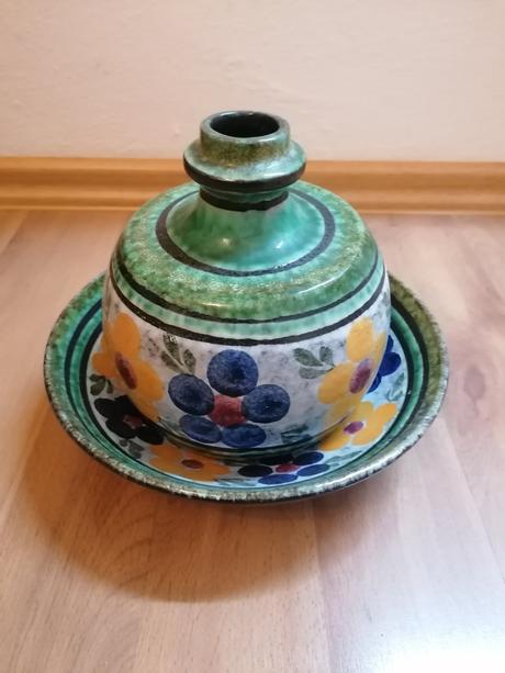 Keramická váza a tanier,