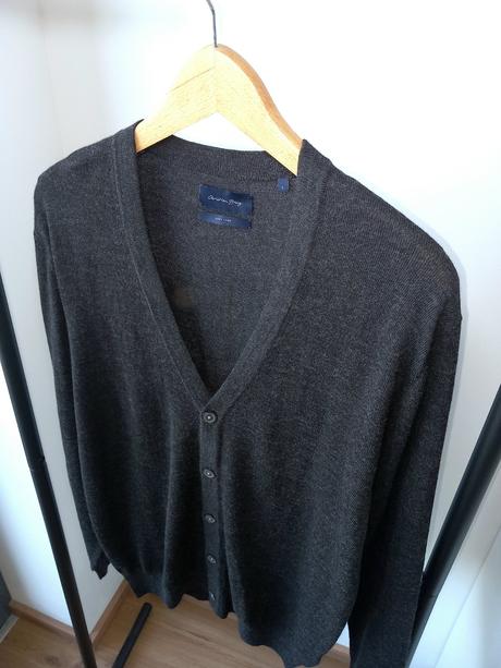 Sivý vlnený kardigán christian berg l/oversize, l