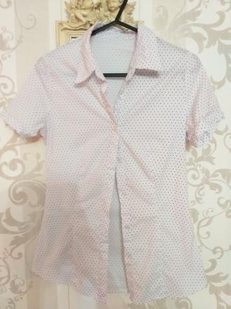 Biela bodkovana bluzka, s