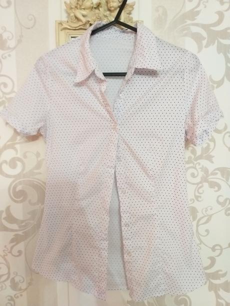 Biela bodkovana bluzka, s