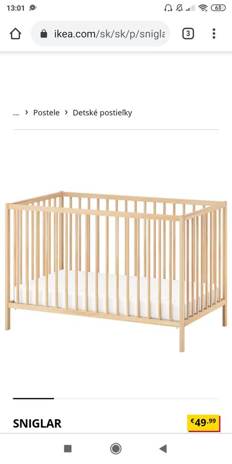 Detská postieľka sniglar, 60,120