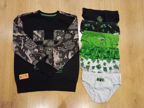 Minecraft mikina + slipy, primark,134