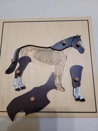 Montessori puzzle s kostrou kôň,
