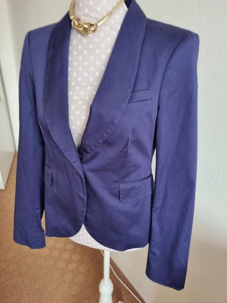 Tmavomodre sako chantall 38, chantall,38