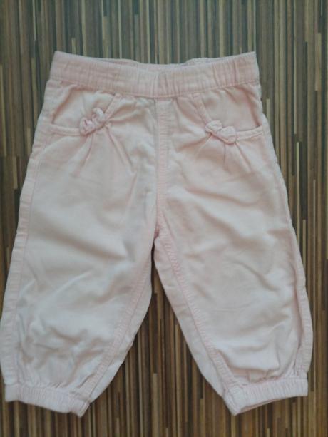 Ruzove tenke nohavice s maslickami, lupilu,86