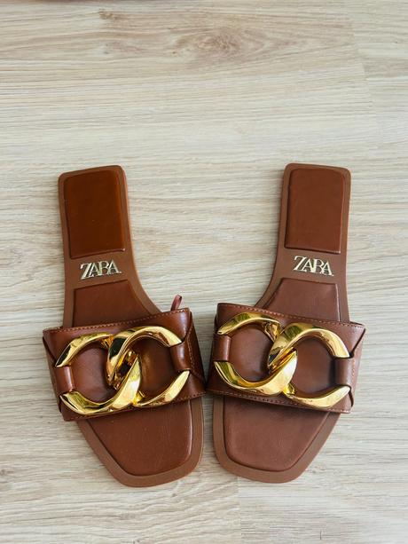Nádherné kožené šľapky značky zara, zara,37