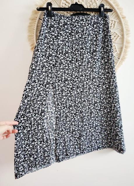 Midi sukňa s rozparkom, s