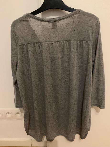 Sede tricko s 3/4 rukavmi, h&m,s