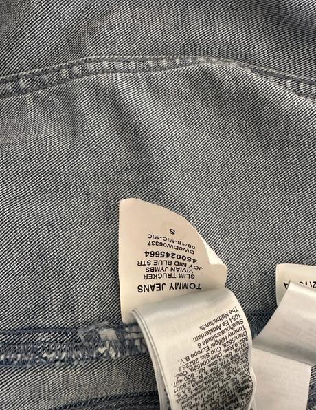 Tommy hilfiger dámska elastická riflová bunda s-m, tommy hilfiger,s