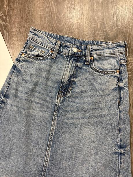 H&m štýlová riflová damska sukna xs-s, h&m,xs