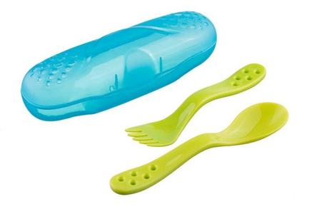 Akuku a0305 lyžička s vidličkou modro-zelená,