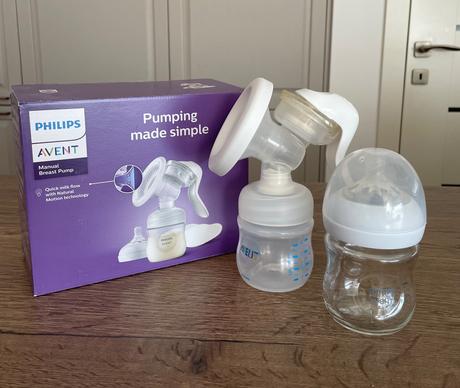Philips avent odsavacka + sklenena flasa, 