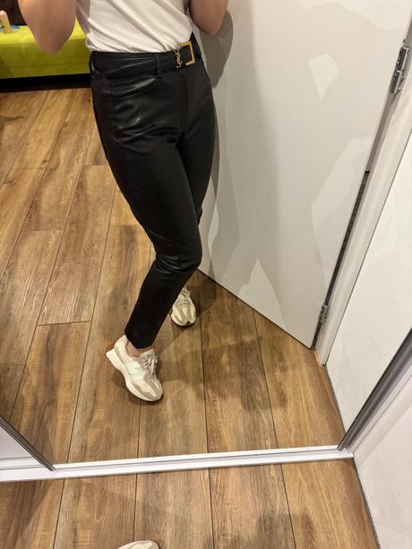 Kožené nohavice zateplené, s