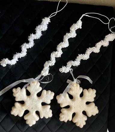 Vianočné ozdoby cencúle a vločky, 