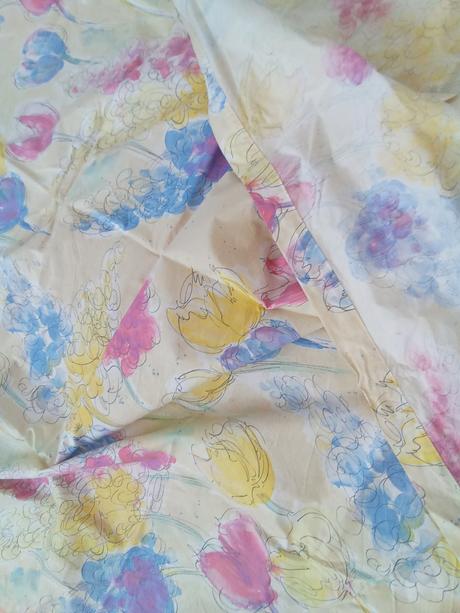 Závesy 2ks s kvetinovým vzorom, 